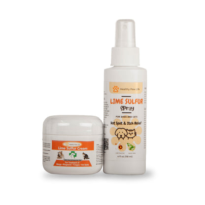 Healthy Paw Life's Bundle of Lime Sulfur Spray (4 fl oz) and Lime Sulfur Cream (2 oz)