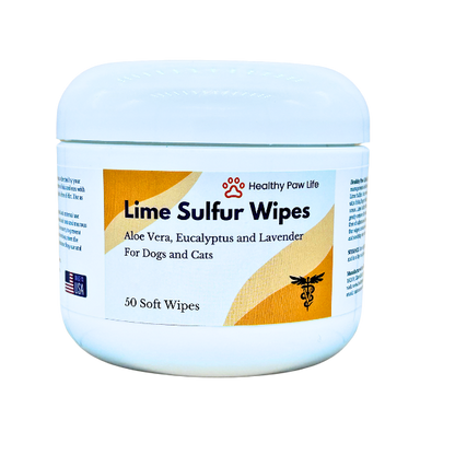 Healthy Paw Life’s Lime Sulfur Wipes  (50ct, 2" Skin Soothe Wipes)