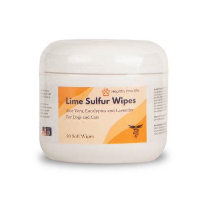 Healthy Paw Life’s Lime Sulfur Wipes  (50ct, 2" Skin Soothe Wipes)