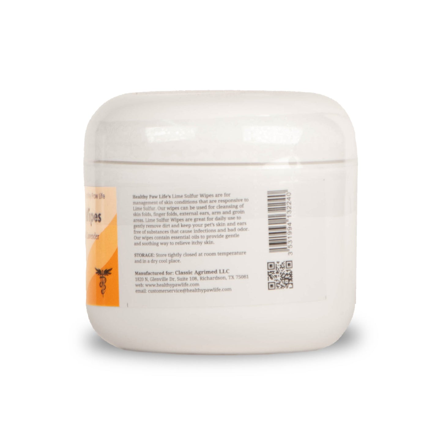 healthy paw life’s lime sulfur wipes  (50ct, 2" skin soothe wipes)