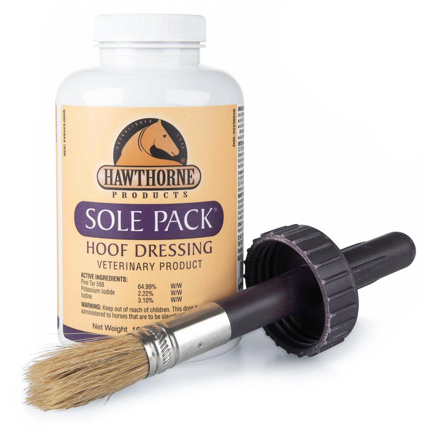 sole pack medicated liquid hoof dressing, 16oz w/brush