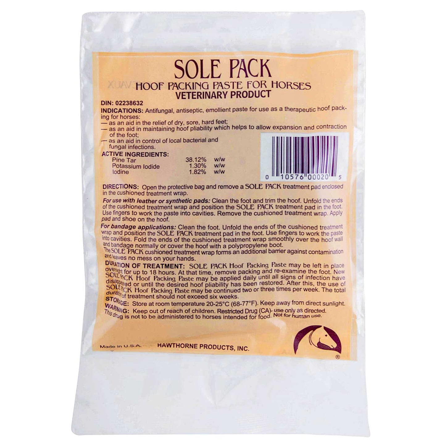 sole pack medicated hoof packing 2oz, 12pk