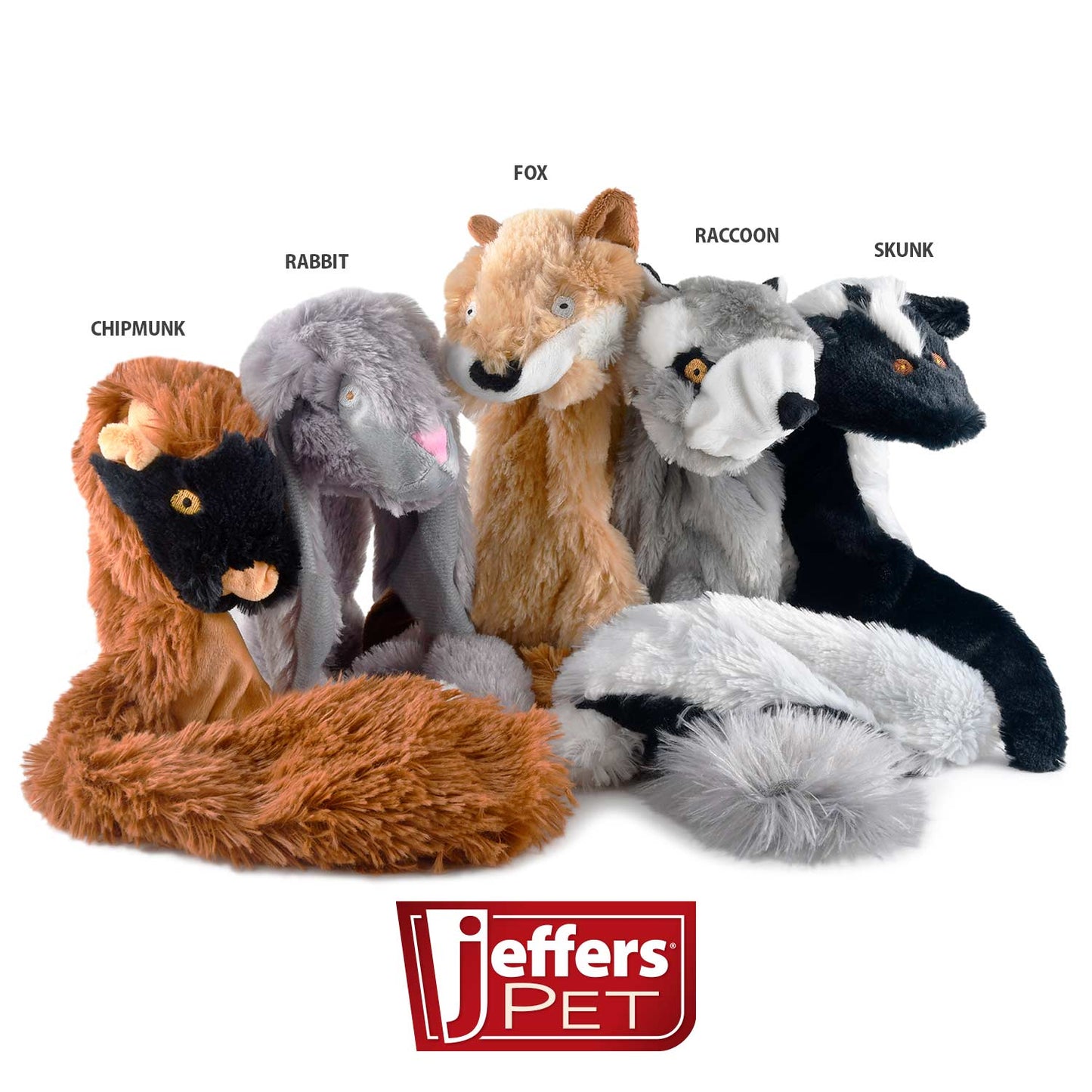 jeffers pet thinnies unstuffed no squeaker w/ rope dog toy – 21" plush rabbit, flat stuffing free chew toy for small, medium & large dogs – soft, interactive play, fetch, tug, training, teething