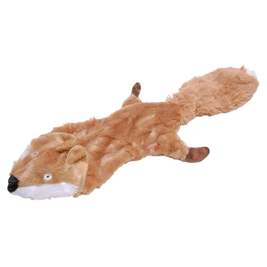 Jeffers Pet Thinnies Unstuffed Plush Dog Toy with Rope & Squeaker – 21" Fox, Flat Stuffing Free Chew Toy for Dogs & Puppies – Soft, Durable, Interactive Play, Fetch, Tug, Training, Teething