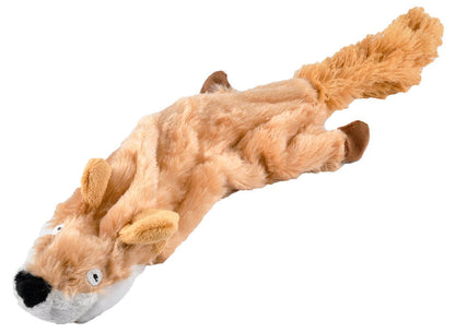 Jeffers Pet Thinnies Unstuffed Plush Dog Toy with Rope & Squeaker – 21" Fox, Flat Stuffing Free Chew Toy for Dogs & Puppies – Soft, Durable, Interactive Play, Fetch, Tug, Training, Teething