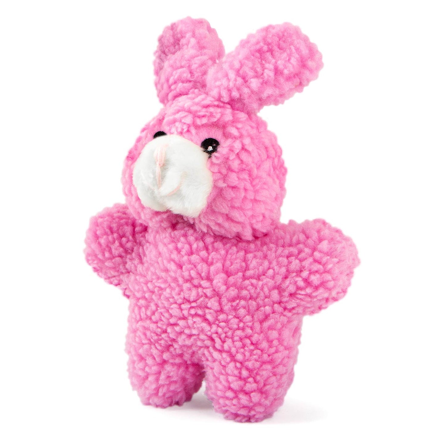 jeffers pet animal fuzzies plush squeaky dog toy for puppies & dogs, soft 8 inch stuffed animal, interactive pet toys for chewing, crate, travel, indoor play, small to large breeds - pink rabbit
