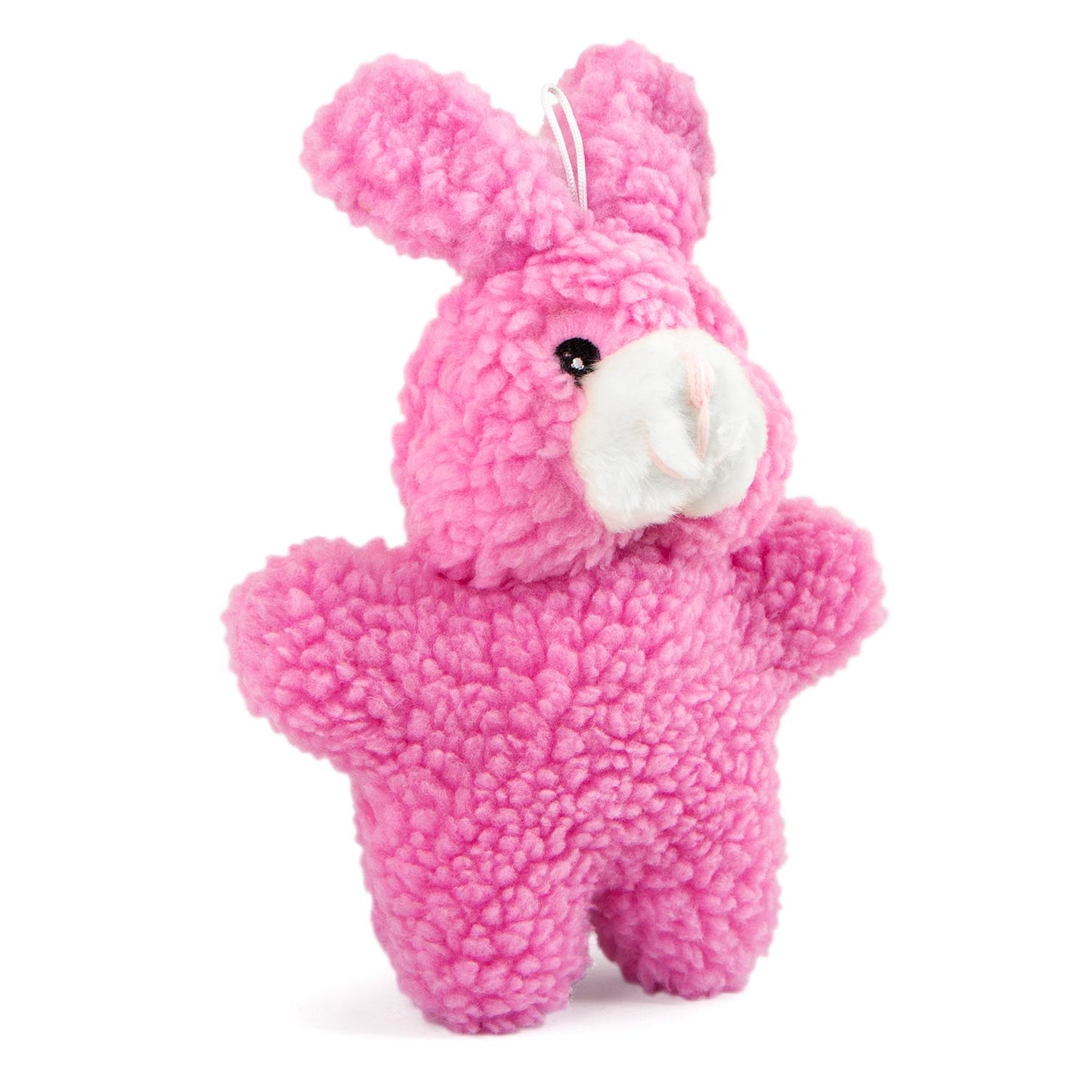 jeffers pet animal fuzzies plush squeaky dog toy for puppies & dogs, soft 8 inch stuffed animal, interactive pet toys for chewing, crate, travel, indoor play, small to large breeds - pink rabbit