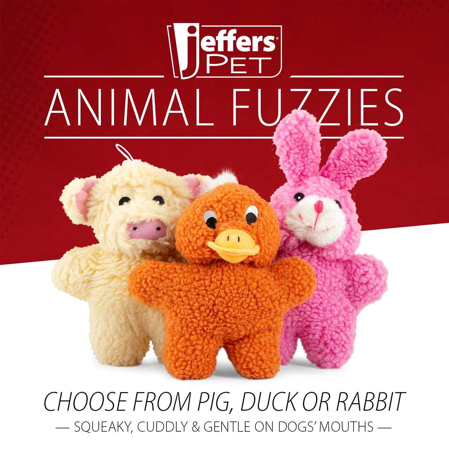 jeffers pet animal fuzzies plush squeaky dog toy for puppies & dogs, soft 8 inch stuffed animal, interactive pet toys for chewing, crate, travel, indoor play, small to large breeds - orange duck