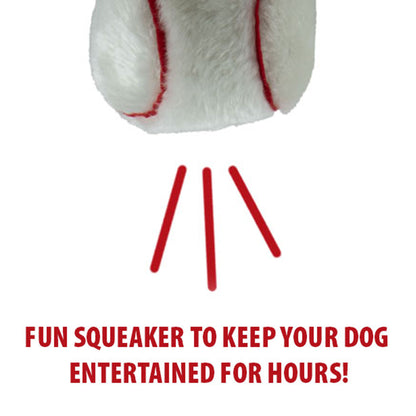 Jeffers Pet Sporty Pup Plush Baseball Squeaker Dog Toy, 4" - Soft Interactive Plush Ball for Dogs & Puppies, Indoor Play, Fetch, Cuddle, Interactive Fun, Birthday, Holiday, Christmas, Halloween