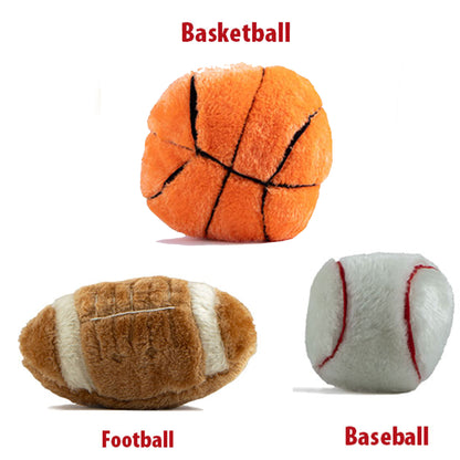 Jeffers Pet Sporty Pup Plush Baseball Squeaker Dog Toy, 4" - Soft Interactive Plush Ball for Dogs & Puppies, Indoor Play, Fetch, Cuddle, Interactive Fun, Birthday, Holiday, Christmas, Halloween