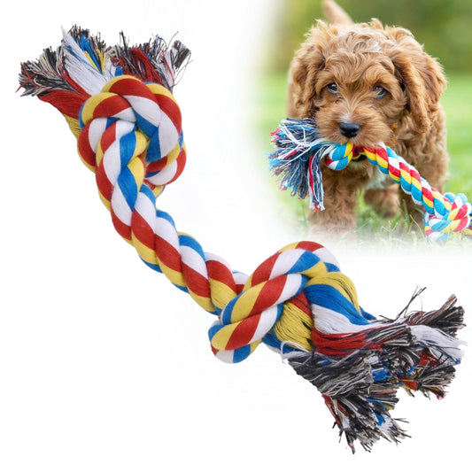 Jeffers Pet Rope Bone Dog Toy, Multi-Colored, 10" – Durable Braided Rope for Tug of War, Chewing & Fetch – Interactive Play for Pets – Machine Washable Dog Game Toy, Supports Healthy