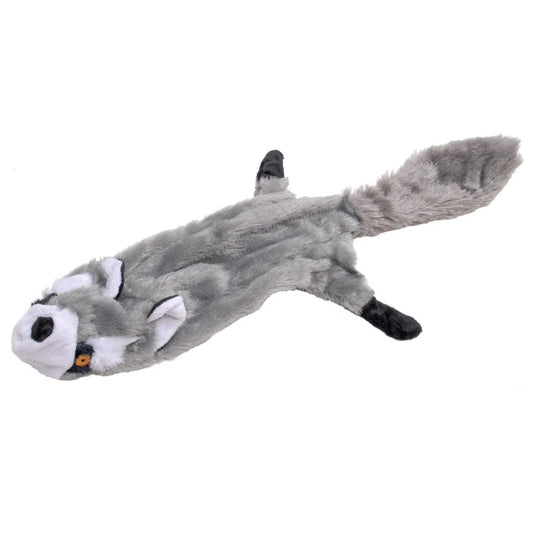 Jeffers Pet Thinnies Unstuffed No Squeaker Dog Toy – 21" Plush Raccoon, Flat Stuffing Free Chew Toy for Small, Medium & Large Dogs – Soft, Interactive Play, Fetch, Tug, Training, Teething