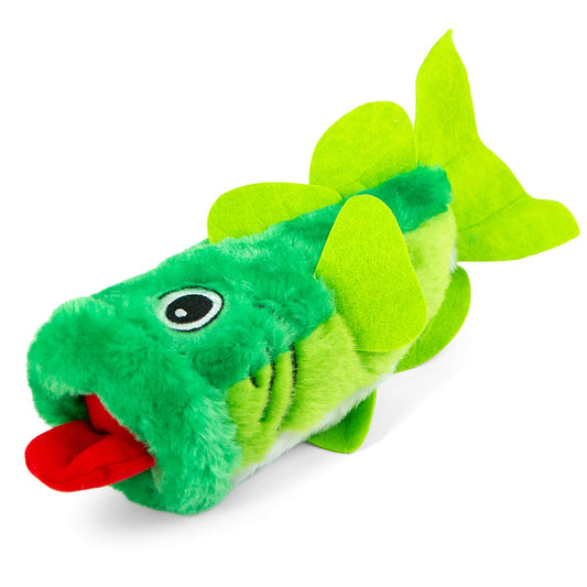 Jeffers Pet Big Mouth Bass Dog Toy, 9" – Plush Fish Toy for Dogs, Chew, Fetch, Toss, Snuggle, Interactive Play, Funny Holiday Gift, Stocking Stuffer, Squeaky, Cute, Soft, Durable, Indoor, Outdoor