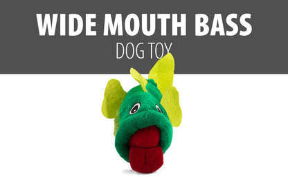 Jeffers Pet Big Mouth Bass Dog Toy, 9" – Plush Fish Toy for Dogs, Chew, Fetch, Toss, Snuggle, Interactive Play, Funny Holiday Gift, Stocking Stuffer, Squeaky, Cute, Soft, Durable, Indoor, Outdoor