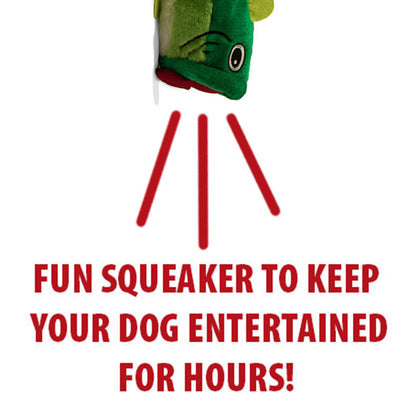 Jeffers Pet Big Mouth Bass Dog Toy, 9" – Plush Fish Toy for Dogs, Chew, Fetch, Toss, Snuggle, Interactive Play, Funny Holiday Gift, Stocking Stuffer, Squeaky, Cute, Soft, Durable, Indoor, Outdoor