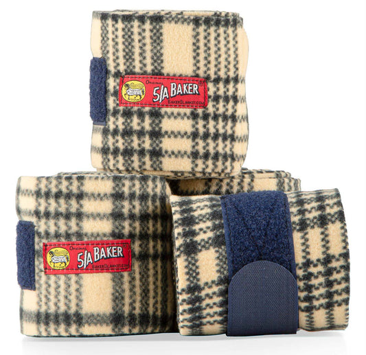 4-pk Bakerfleece Polo Wraps Color: Navy Plaid