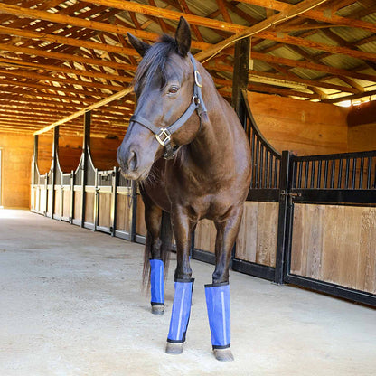 Jeffers Equine Romper Stomper Fly Boots for Horses, Indigo, Medium, Breathable Mesh Horse Leg Protection Leggings, Adjustable, Chemical Free, Easy Clean, Reduce Stomping, Equine Accessories - 4 Pack