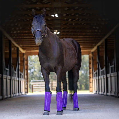 Jeffers Equine Romper Stomper Fly Boots for Horses, Indigo, Large, Breathable Mesh Horse Leg Protection Leggings, Adjustable, Chemical Free, Easy Clean, Reduce Stomping, Equine Accessories - 4 Pack