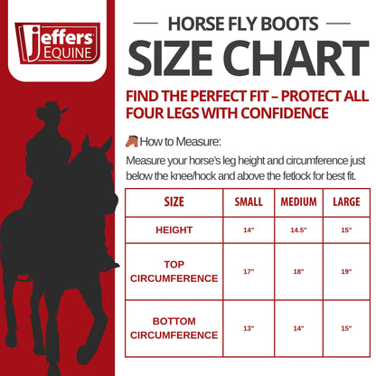 Jeffers Romper Stomper Fly Boots for Horses, Light Blue, Small, Breathable Mesh Horse Leg Protection Leggings, Adjustable, Chemical Free, Easy Clean, Reduce Stomping, Equine Accessories - 4 Pack
