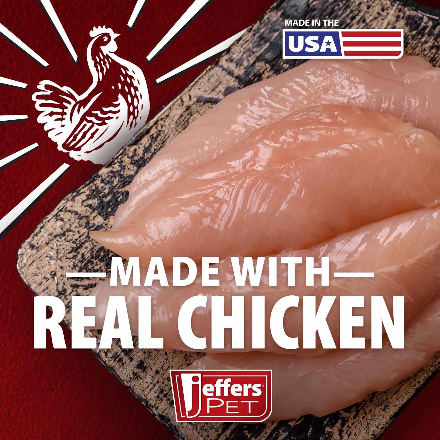 jeffers chicken jerky dog treats, 24 oz bag – healthy natural chicken breast tender, grain free soft chewy pet snacks, high protein training rewards for puppies & adult dogs, made in usa - 1 pack