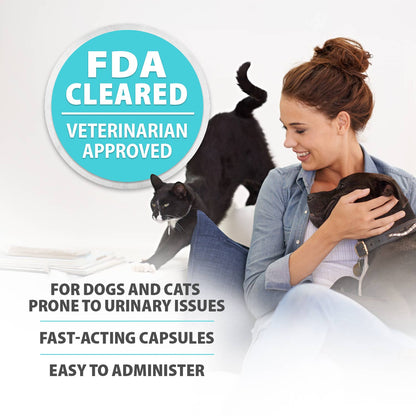 Jeffers Pet Uracid DL-Methionine Capsules for Dogs & Cats, Urinary pH Acidifier for Crystals, Bladder Stones, Urinary Tract Support, Fast Acting Urinary Health Supplement, Made in USA - 100 Capsule