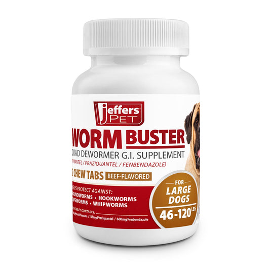 Worm Buster Dog Dewormer Tablets (46-120lb), 2 Tablets
