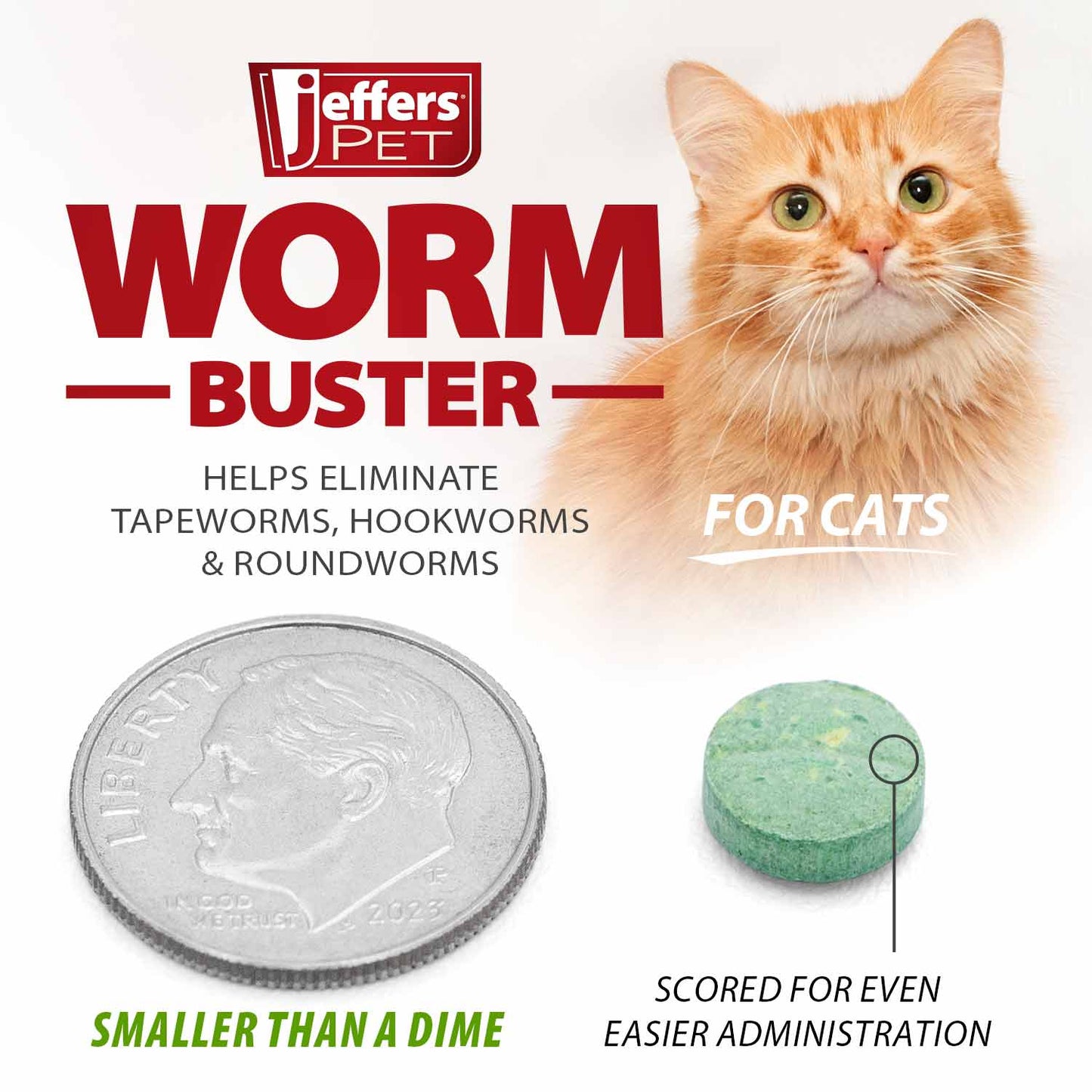 worm buster cat dewormer tablets, 5-count