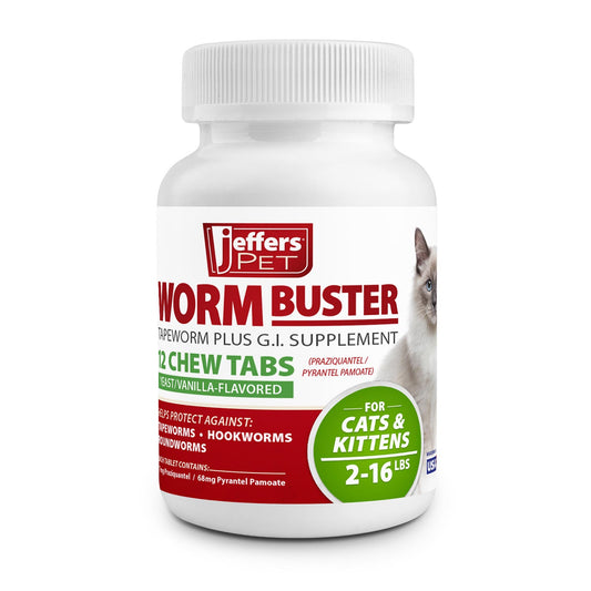 Worm Buster Cat Dewormer Tablets, 12-count
