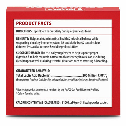 Jeffers Belly Buddy Cat Probiotic Powder Packets, 30 Count - Veterinary Formulated, Four Probiotic Strains & Vitamins for Gut Health, Diarrhea & Digestive Balance, Chicken Liver Flavor, USA Made
