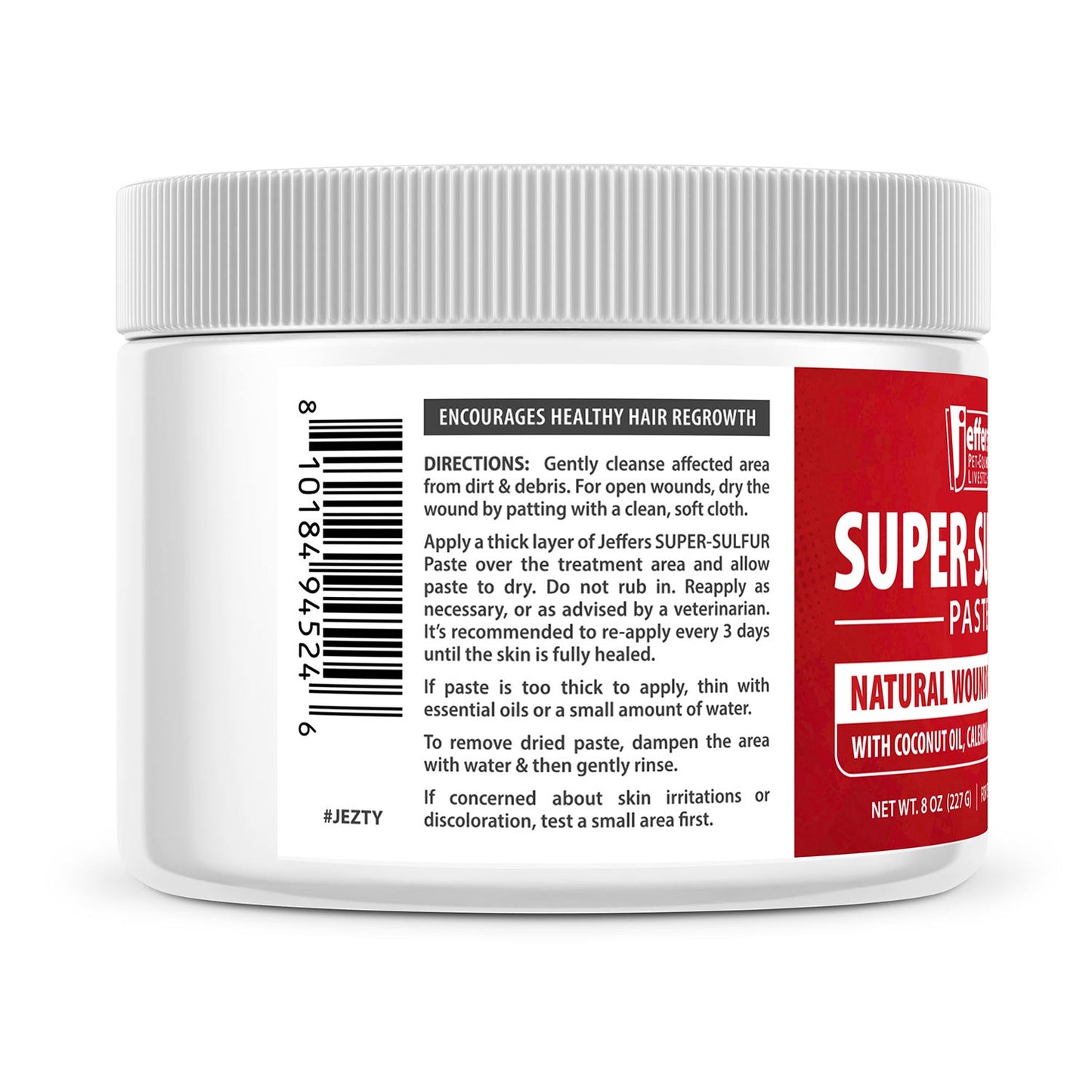 jeffers super sulfur natural healing paste for dogs, cats & horses 8 oz – wound care, skin & coat support for animals, soothes itching & inflammation, dry rough flaky skin, hot spots, paw, hoof care