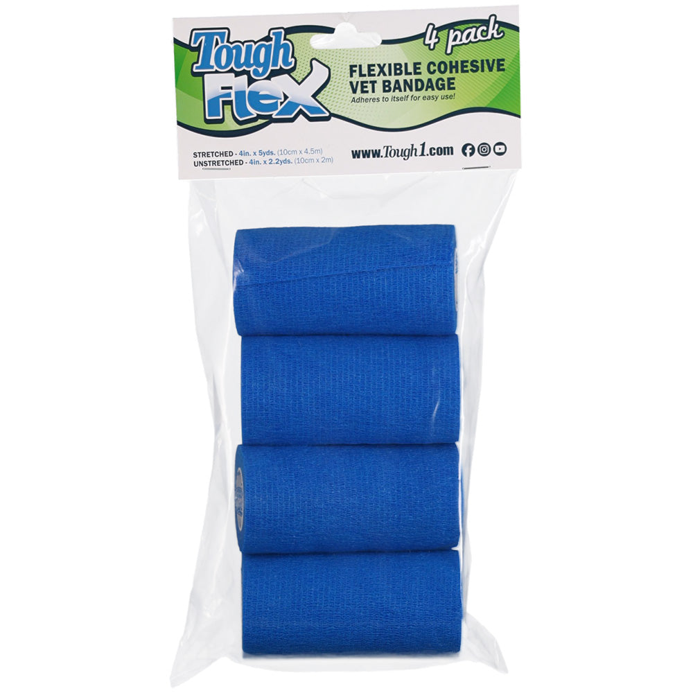 4-pack tough flex bandages, blue