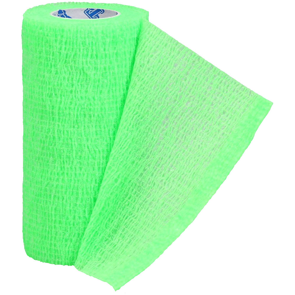 4-pack tough flex bandages, neon green