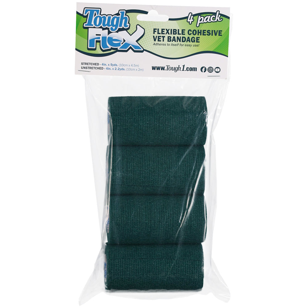 4-pack tough flex bandages, green