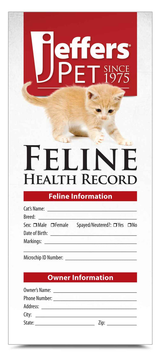 Jeffers Cat Health Records - 10-Pack Feline Health Tracker & Monitor Logbook for Vaccinations, Treatment and Wellness, includes Owner Info, Veterinary Record Keeper, Cat Care Organizer