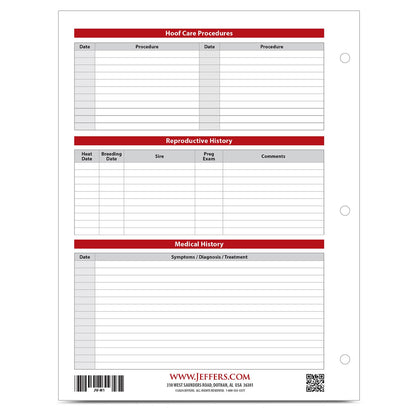 Equine Health Record, Single