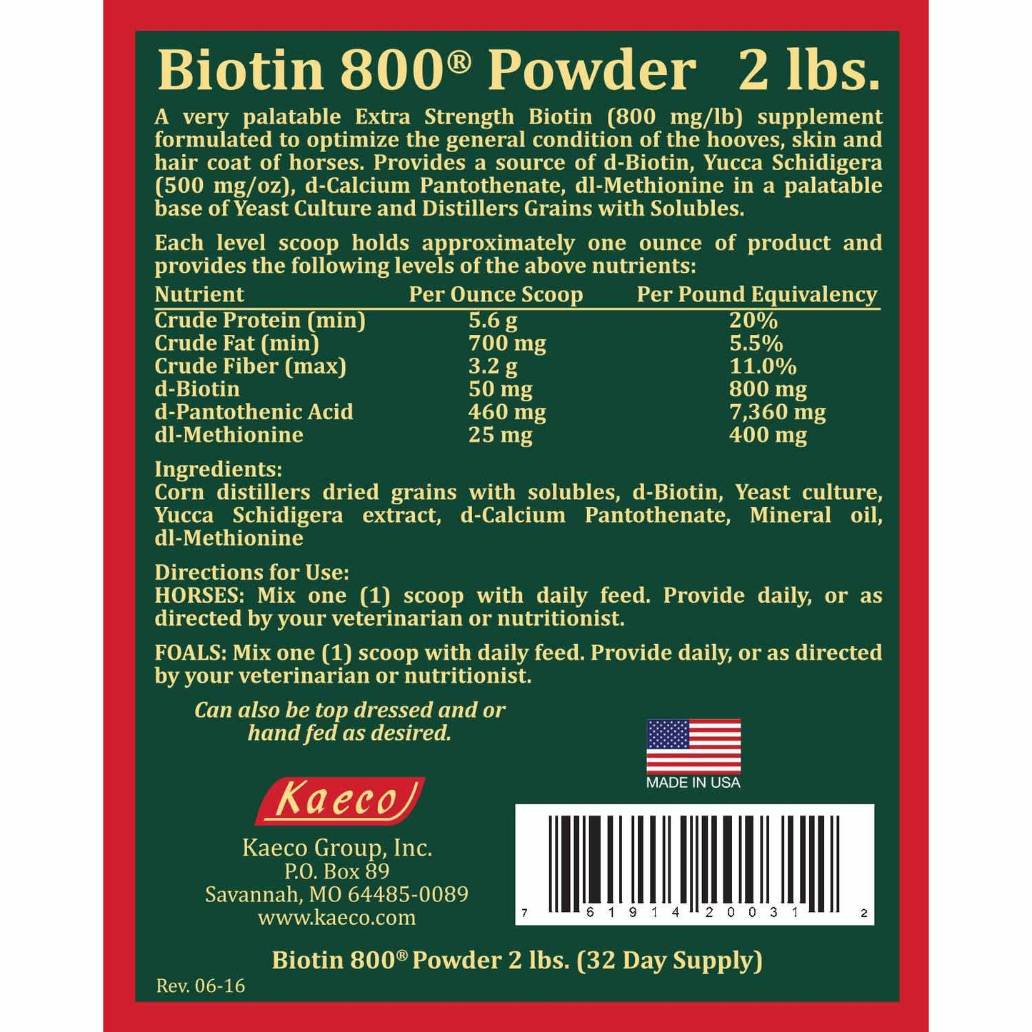 biotin 800 powder 2 lb