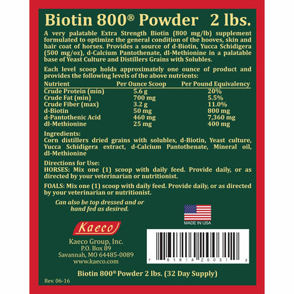 Biotin 800 Powder 2 lb