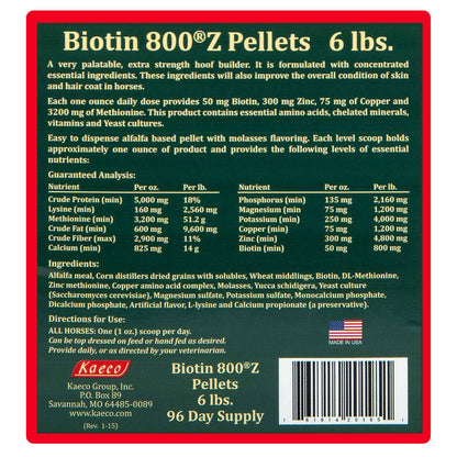 Biotin 800 Z Pellets  6 lb