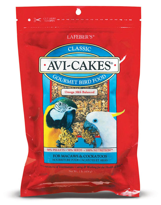 lafeber classic avi-cakes for macaw & cockatoo, 1 lb bag