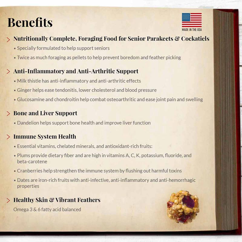 lafeber senior bird nutri-berries for parakeet & cockatiel, 10 oz bag