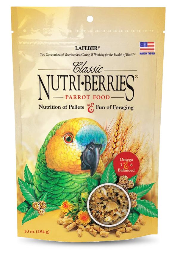 lafeber classic parrot nutri-berries, 10 oz bag