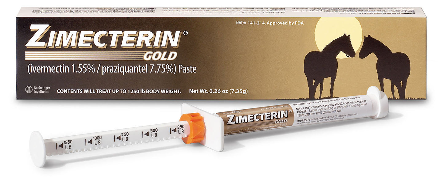 merial zimecterin gold dewormer paste for horses, 7.35gm (packaging may vary)