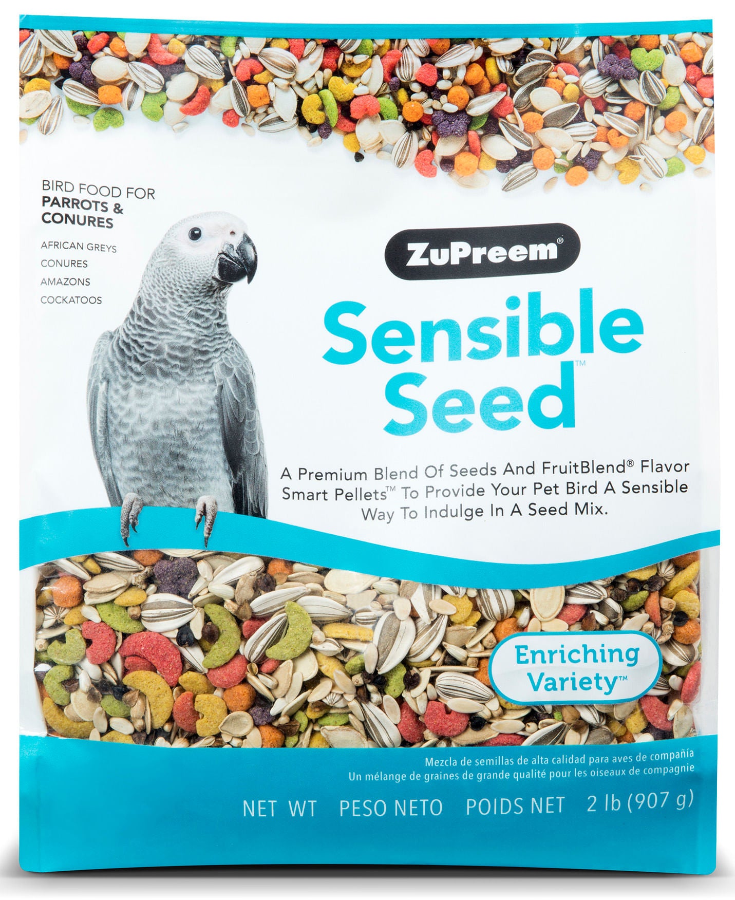 sensible seed bird food for parrots & conures 2 lb.