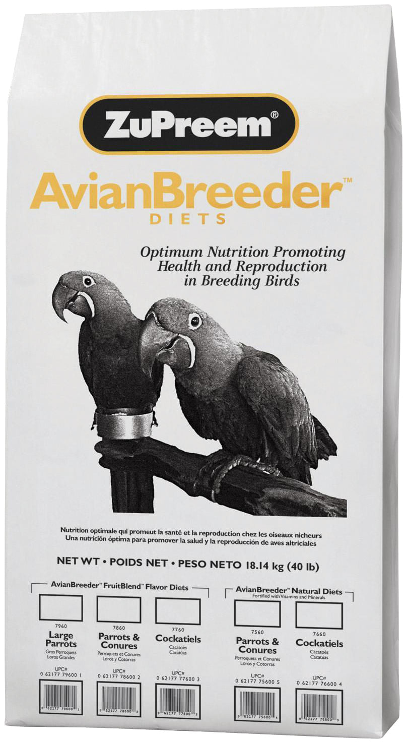 fruit blend- avianbreeder diet, parrots & conures 40# bag