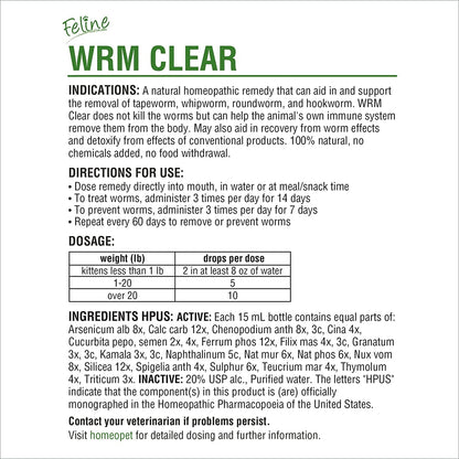 HomeoPet Wrm Clear Feline 15 ml