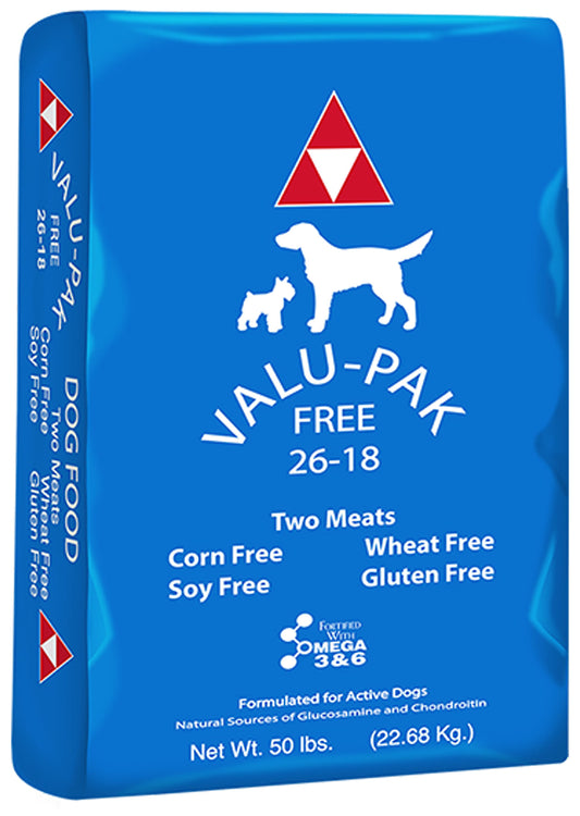 Valu-Pak Free 26-18 Dog Food (Blue Bag), 50 lb