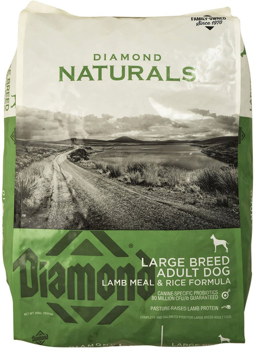 diamond naturals lamb meal & rice formula, large breed adult dog food, 40 lb