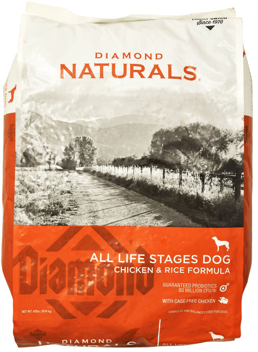 diamond naturals chicken & rice formula, 40 lb
