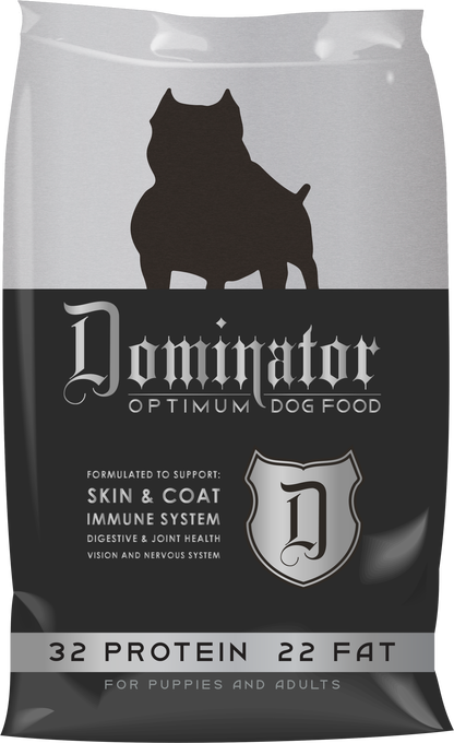 Dominator 20LB, 32/22 Optimum Dog Food Skin and Coat Puppies and Adults