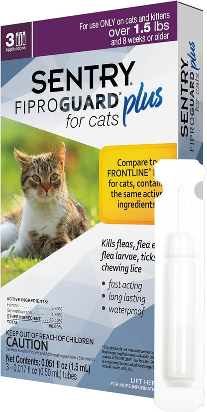 Sentry Fiproguard Plus Flea & Tick Spot-On Cat- 3 pack